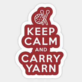 Funny Crochet Keep Calm Carry Yarn Sticker